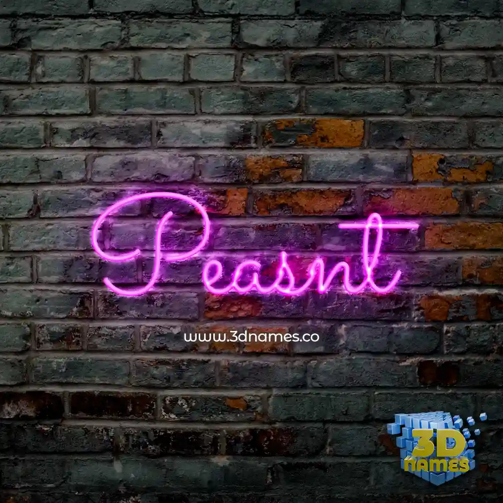 peasnt in Pink Neon style - 3D name wallpaper