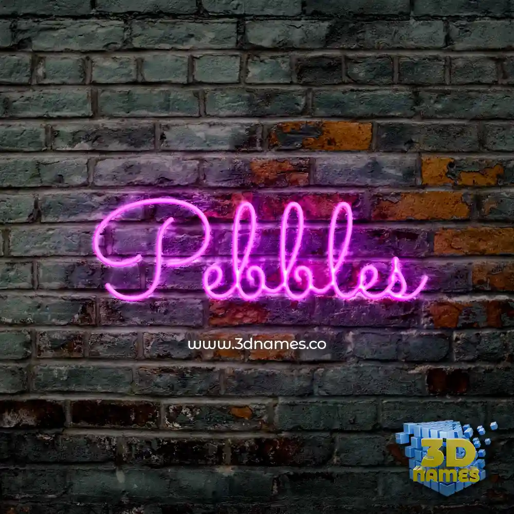 pebbles in Pink Neon style - 3D name wallpaper