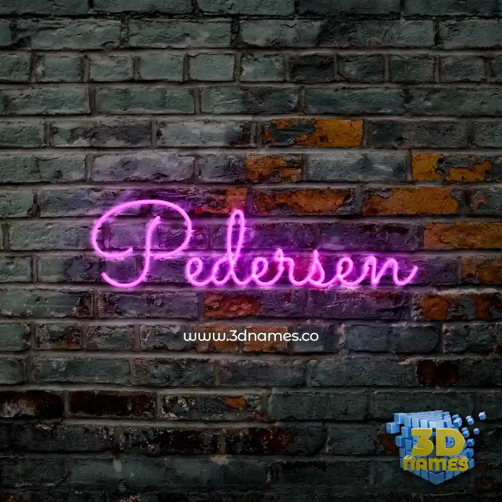 pedersen in Pink Neon style - 3D name wallpaper