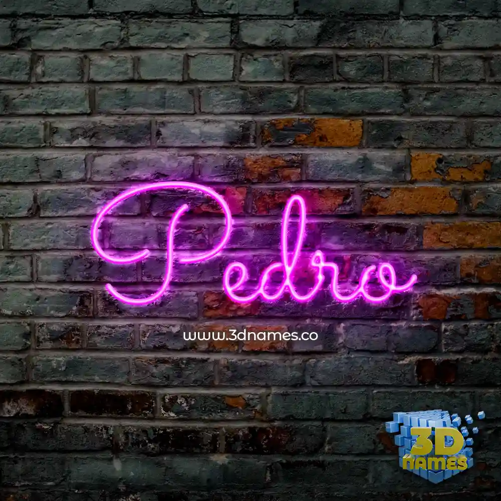 pedro in Pink Neon style - 3D name wallpaper