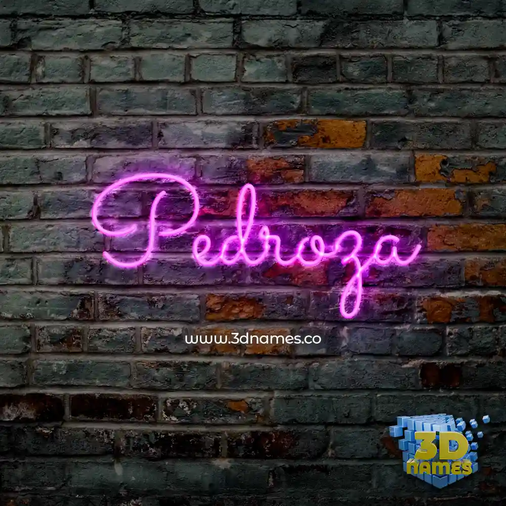 pedroza in Pink Neon style - 3D name wallpaper