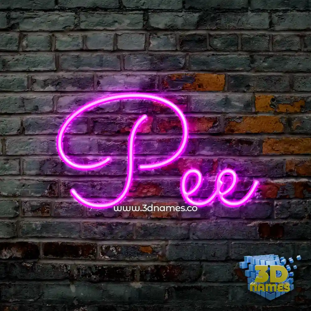pee in Pink Neon style - 3D name wallpaper