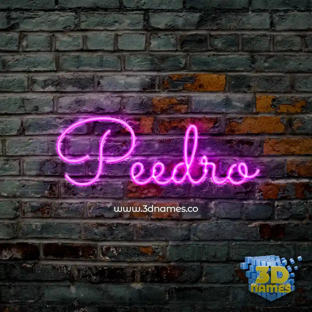 peedro in Pink Neon style - 3D name wallpaper