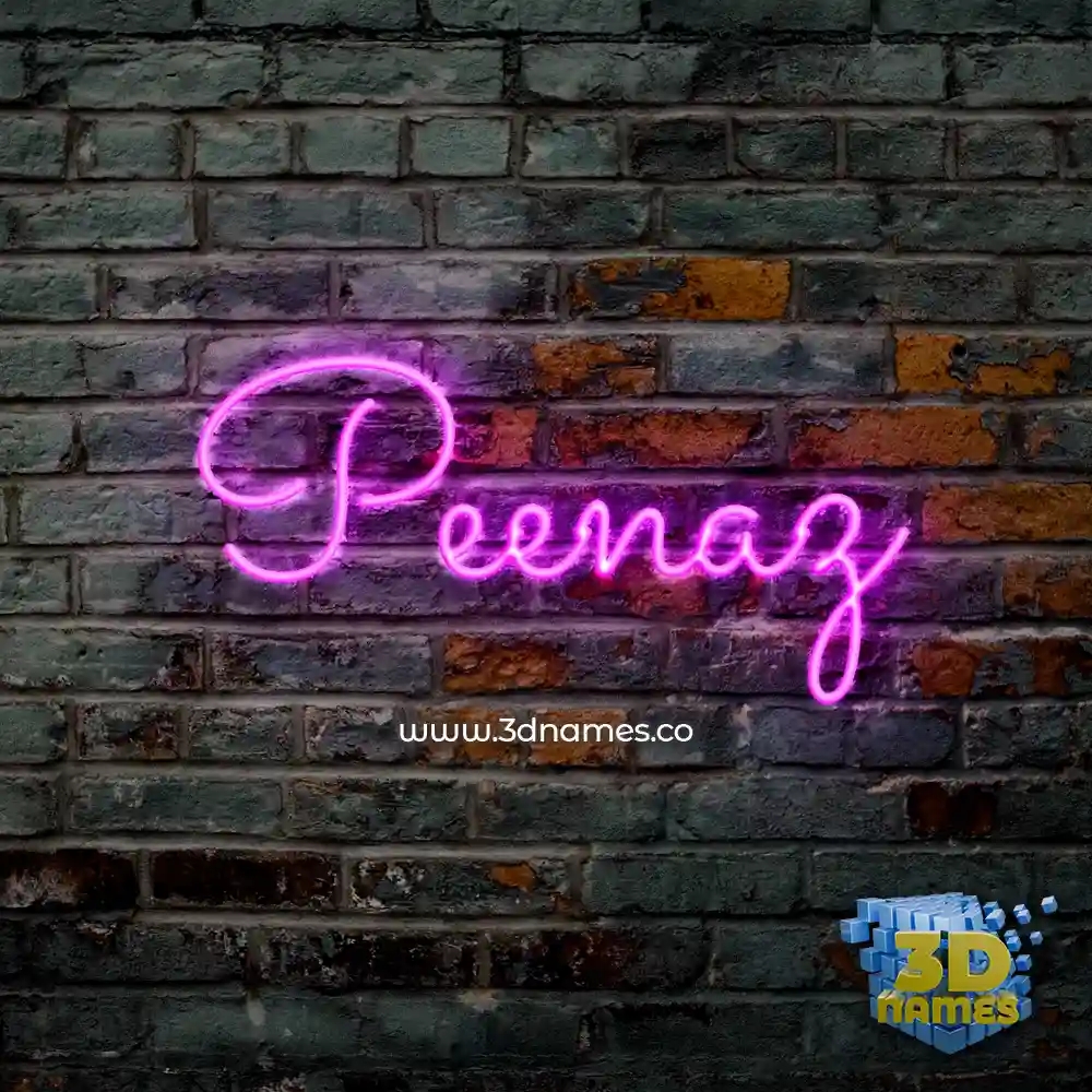 peenaz in Pink Neon style - 3D name wallpaper
