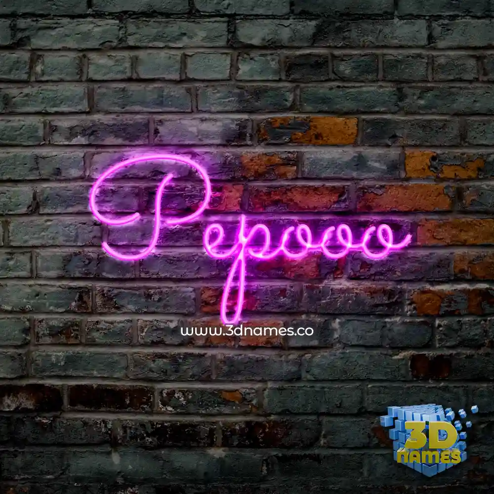 pepooo in Pink Neon style - 3D name wallpaper