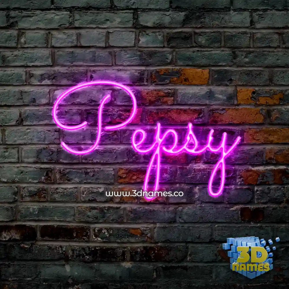 pepsy in Pink Neon style - 3D name wallpaper