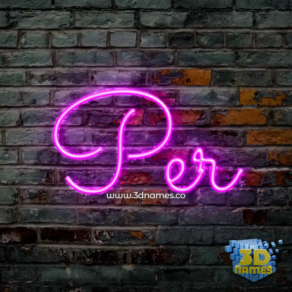 per in Pink Neon style - 3D name wallpaper