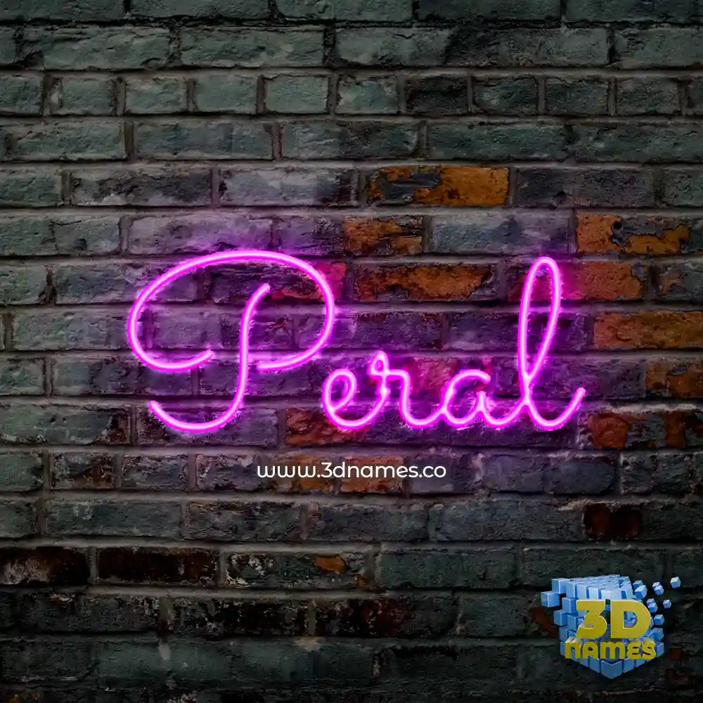 peral in Pink Neon style - 3D name wallpaper