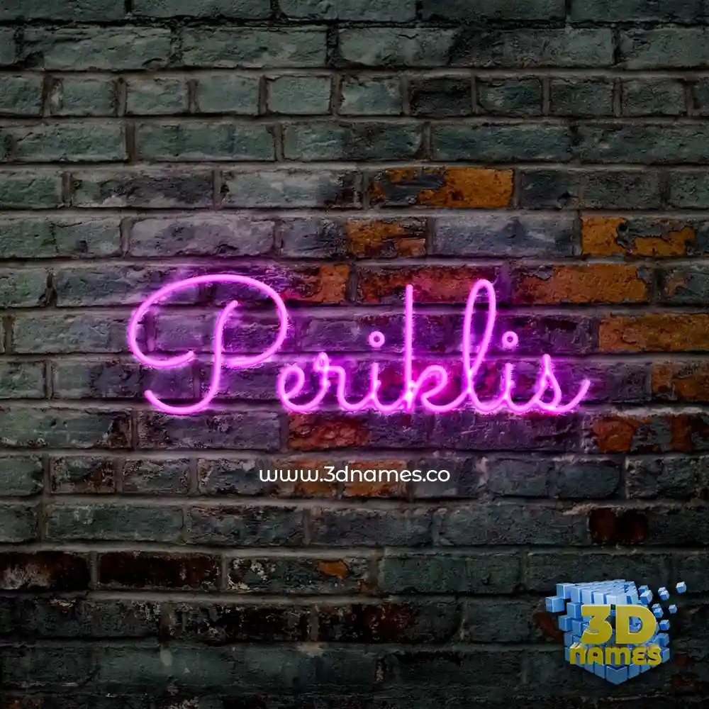 periklis in Pink Neon style - 3D name wallpaper