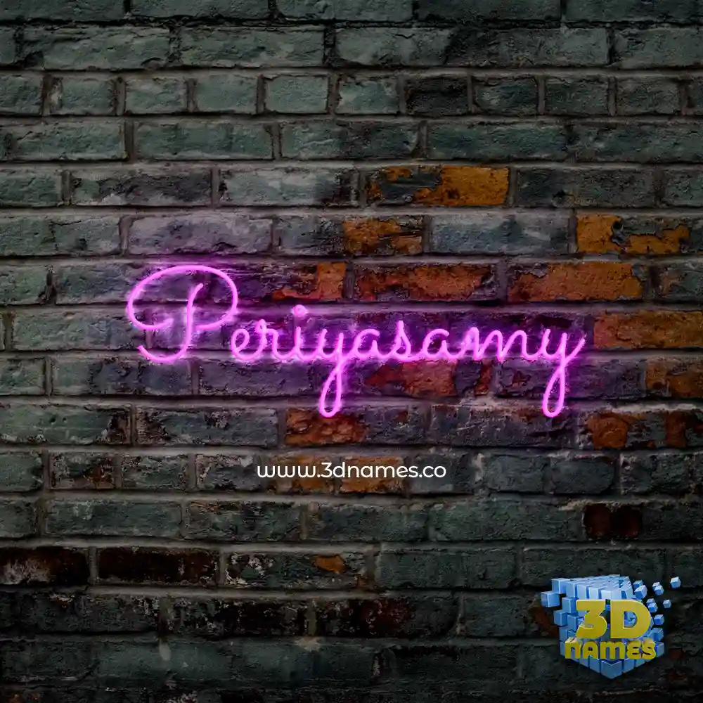 periyasamy in Pink Neon style - 3D name wallpaper