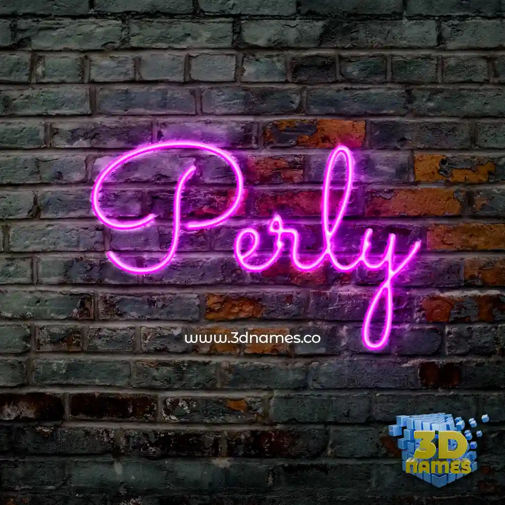 perly in Pink Neon style - 3D name wallpaper