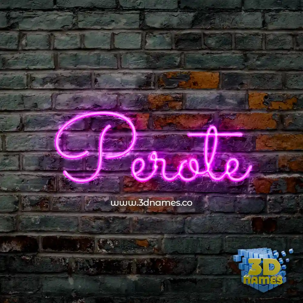 perote in Pink Neon style - 3D name wallpaper