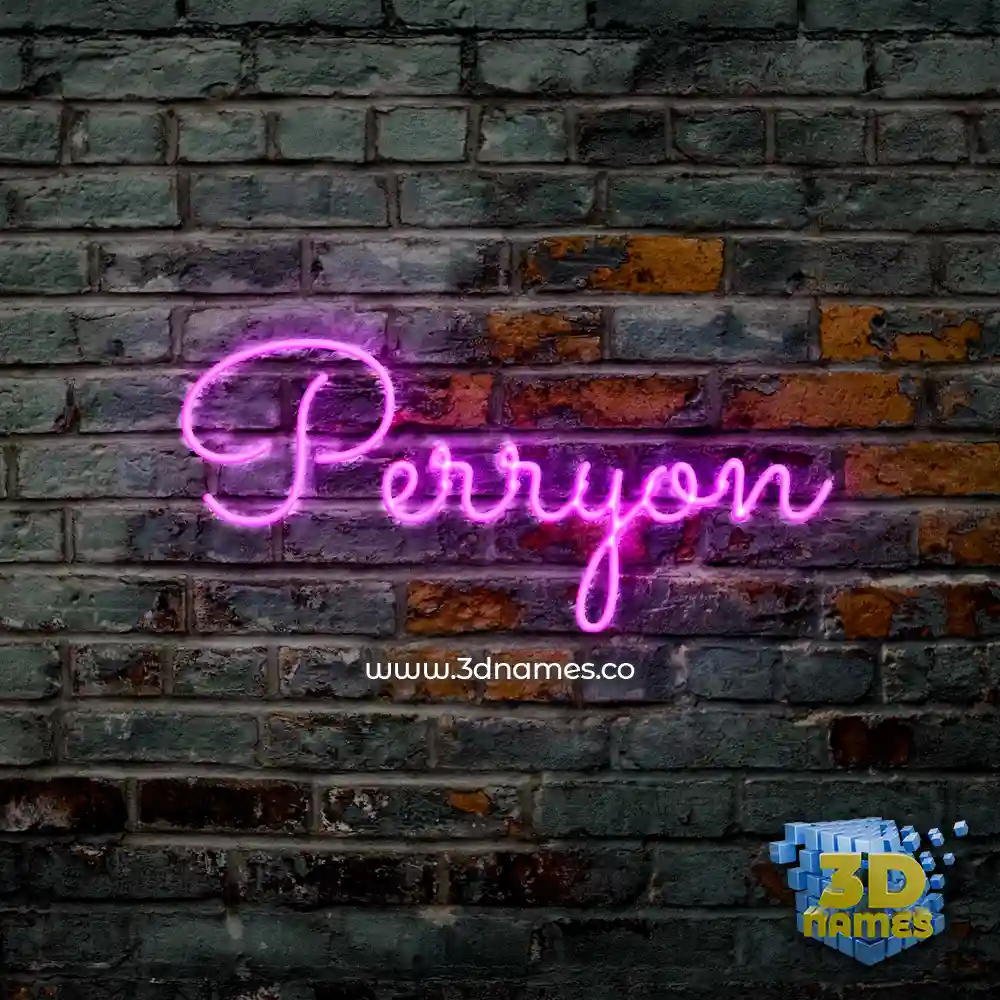 perryon in Pink Neon style - 3D name wallpaper