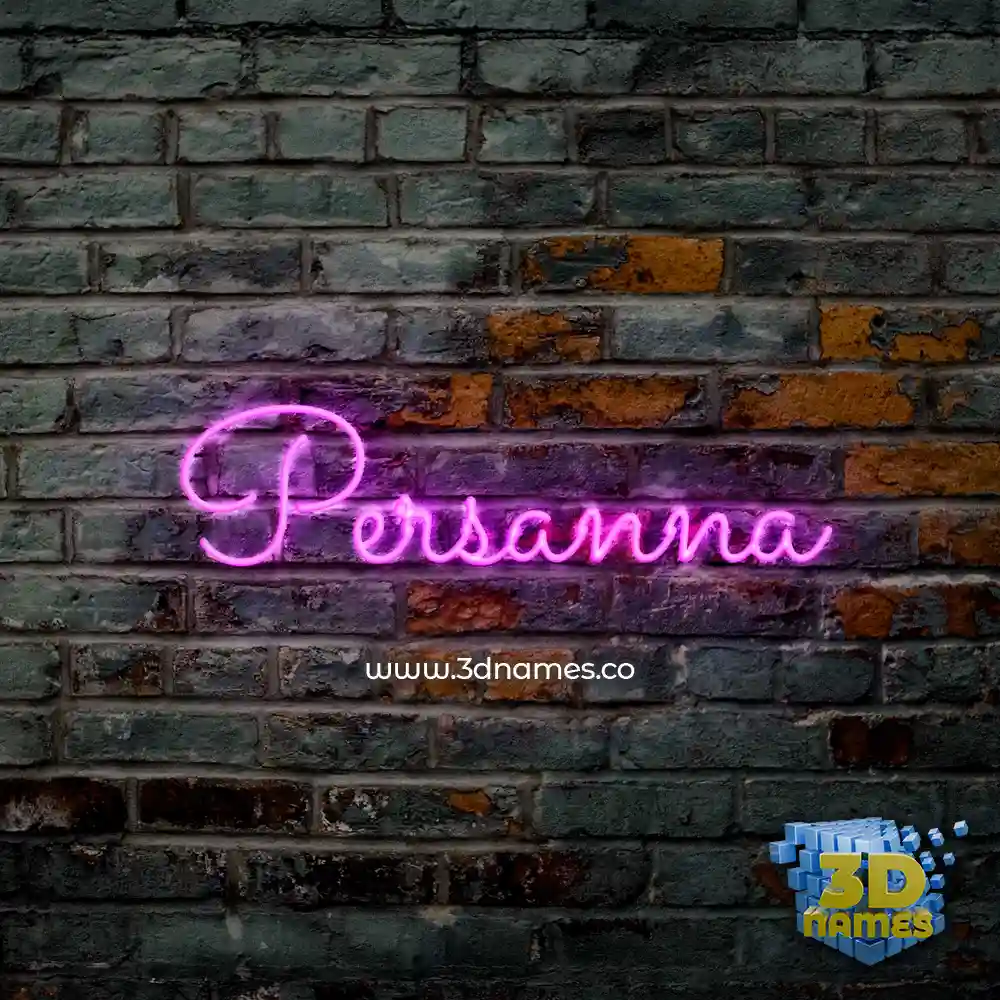 persanna in Pink Neon style - 3D name wallpaper