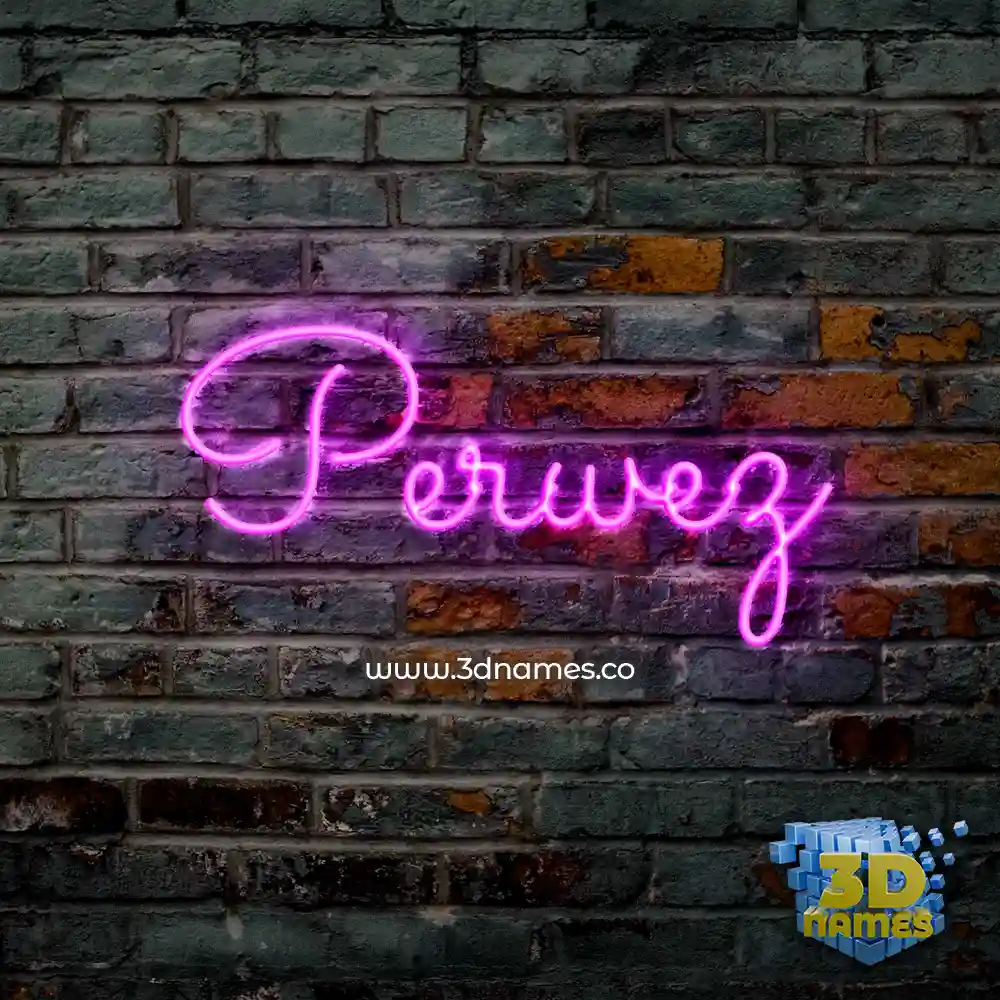 perwez in Pink Neon style - 3D name wallpaper
