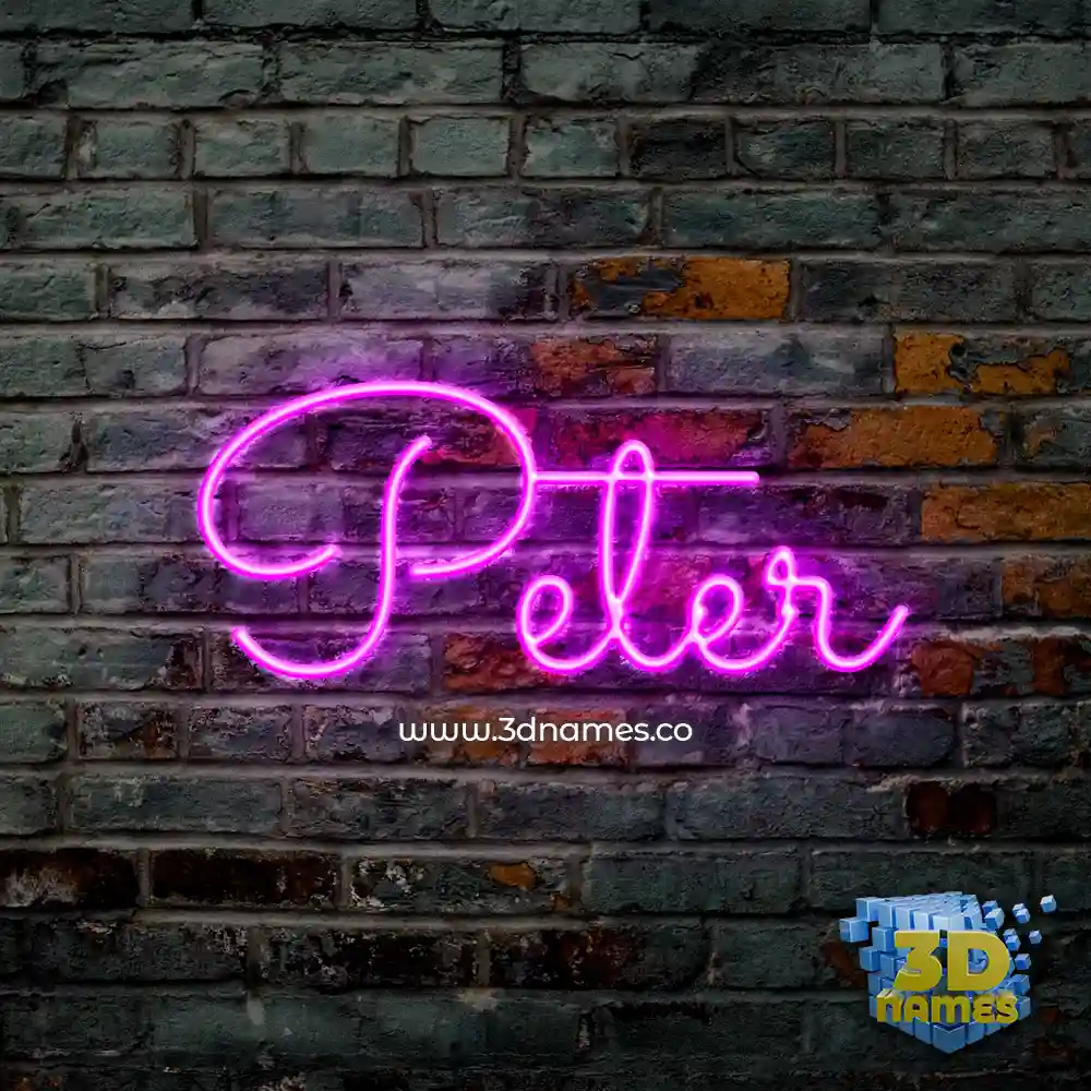 peter in Pink Neon style - 3D name wallpaper