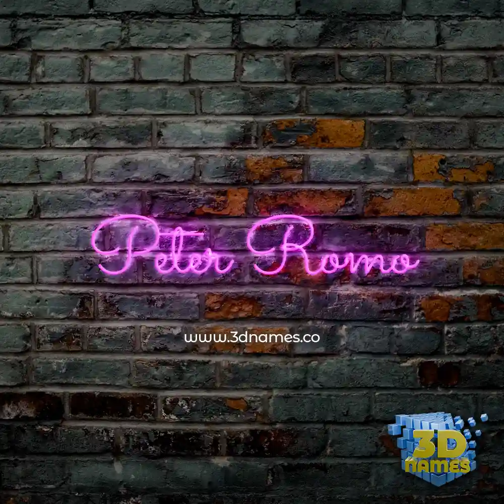 peter romo in Pink Neon style - 3D name wallpaper
