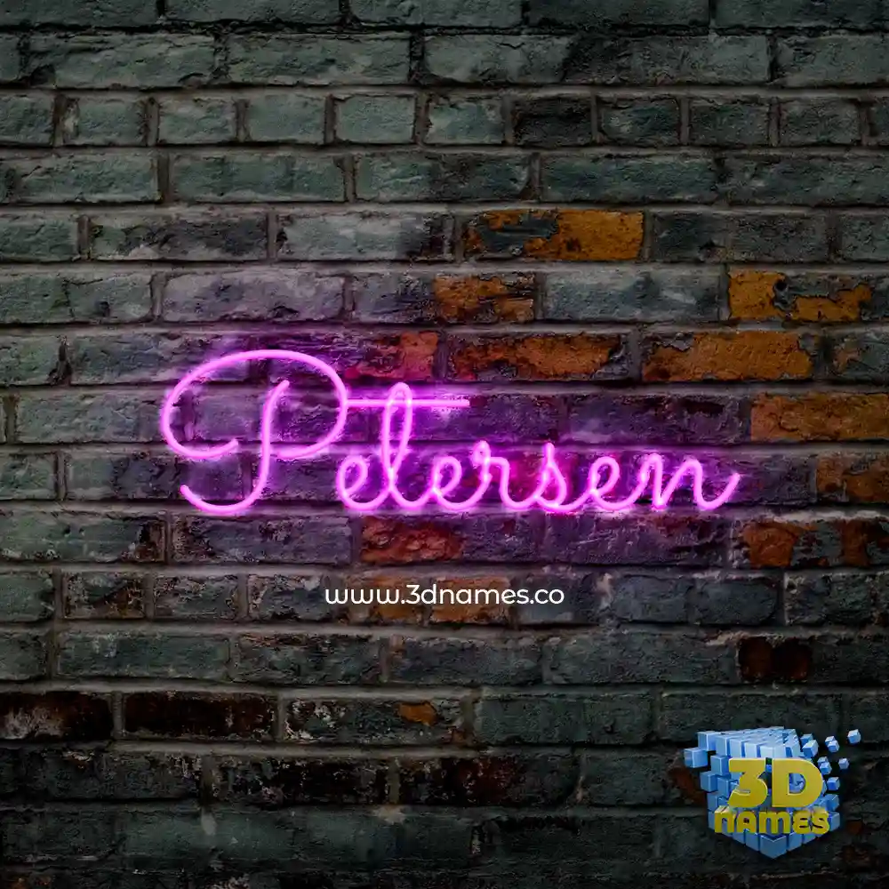 petersen in Pink Neon style - 3D name wallpaper