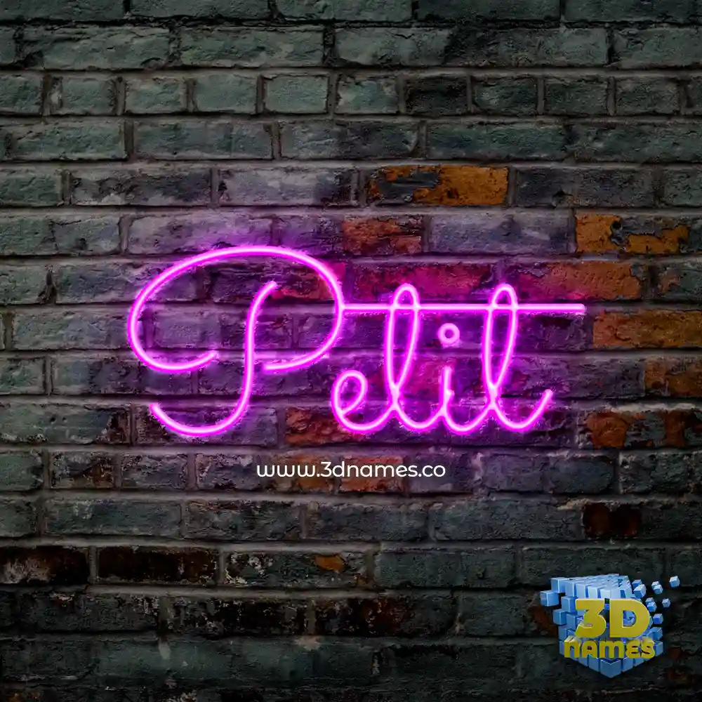 petit in Pink Neon style - 3D name wallpaper