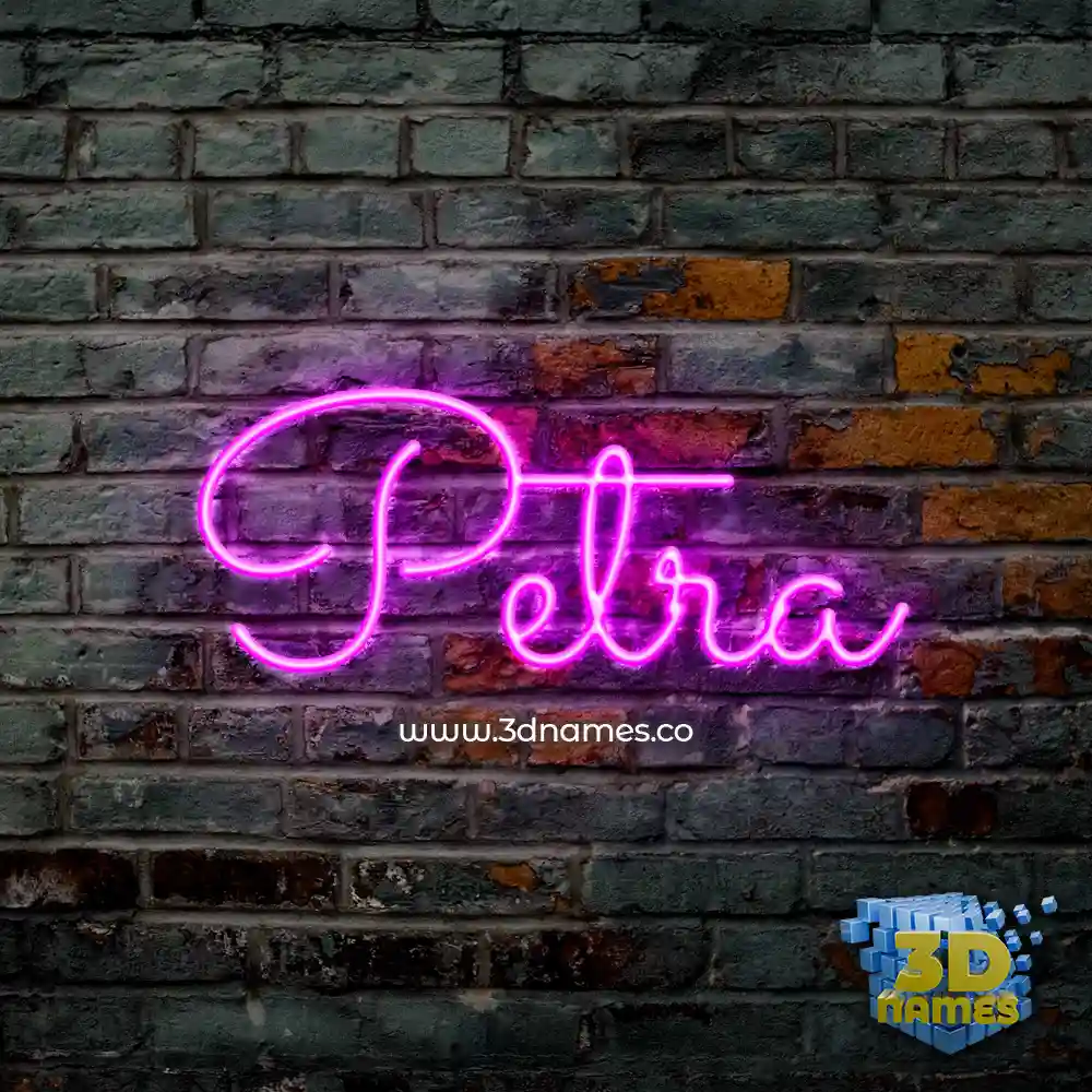 petra in Pink Neon style - 3D name wallpaper
