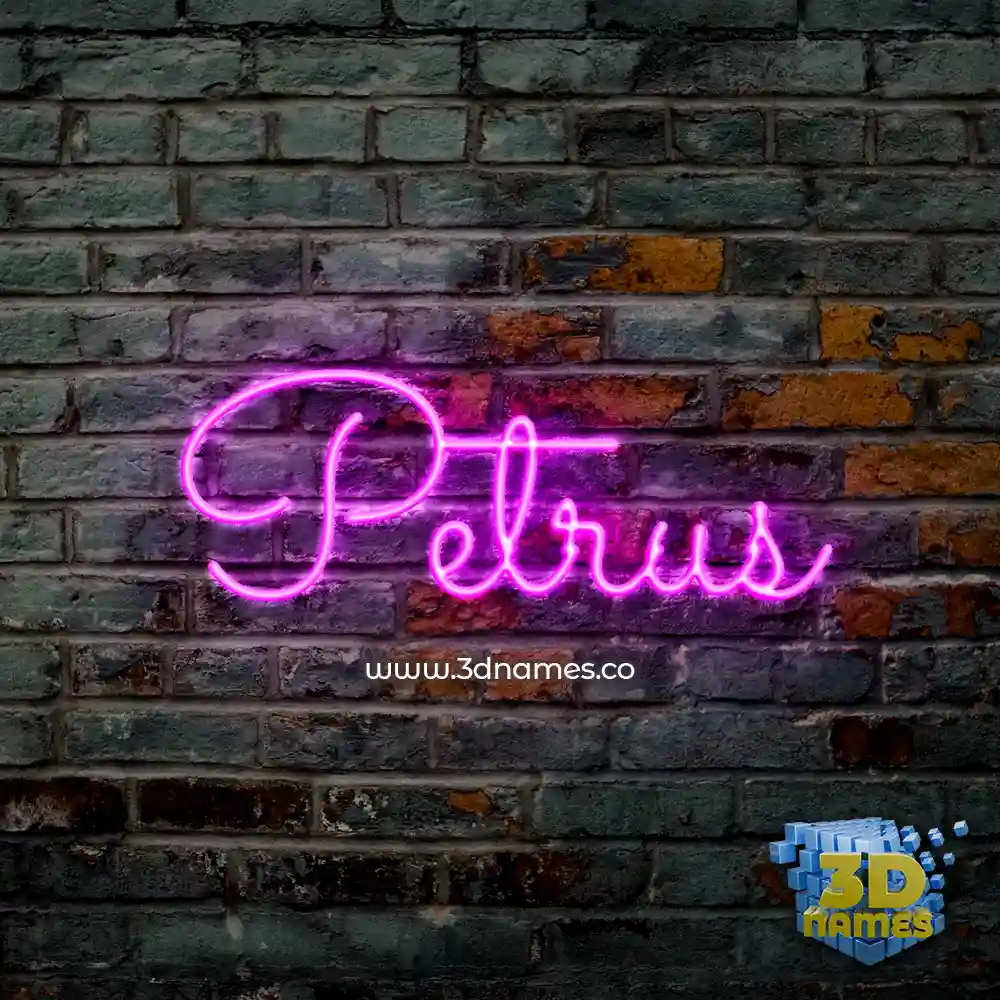 petrus in Pink Neon style - 3D name wallpaper
