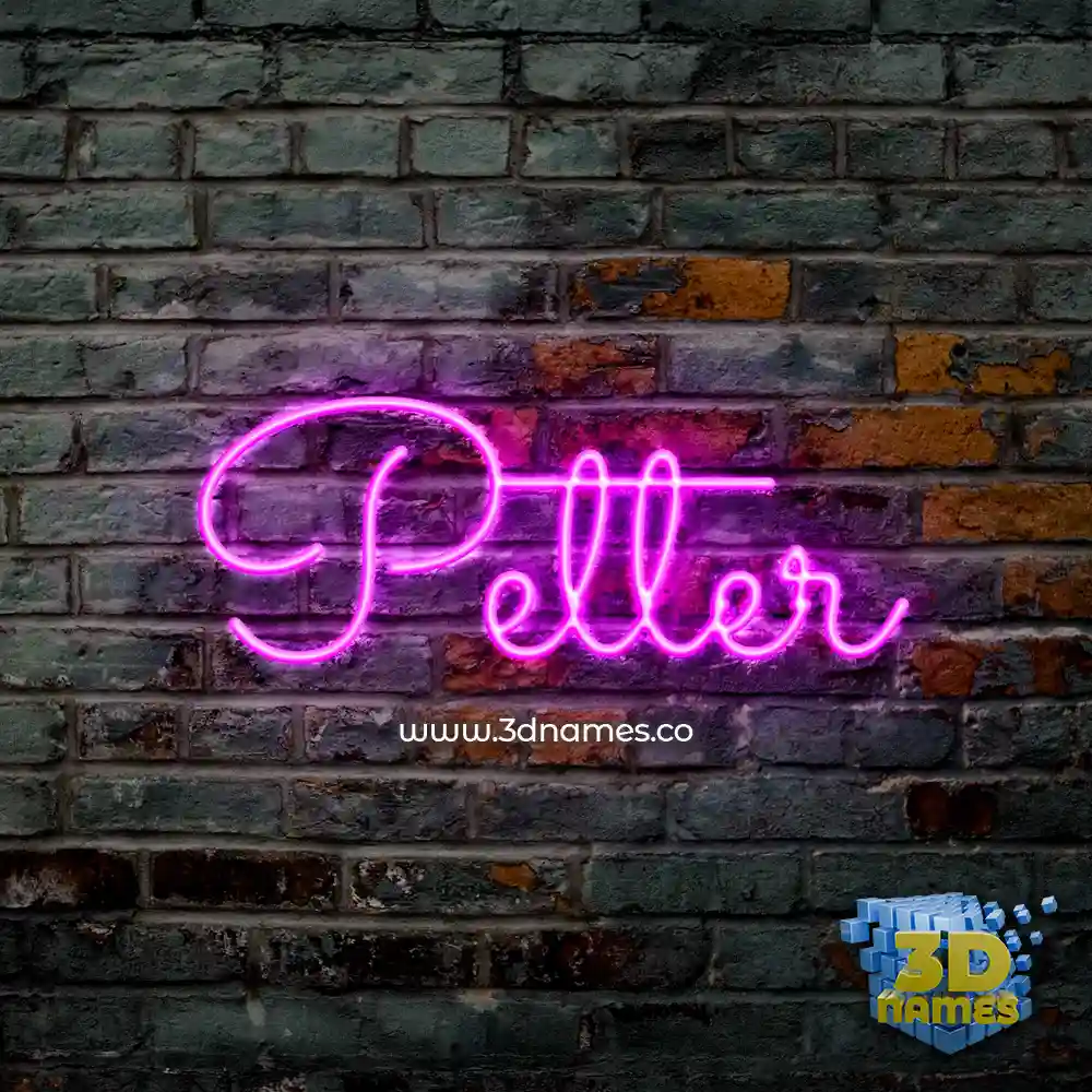 petter in Pink Neon style - 3D name wallpaper