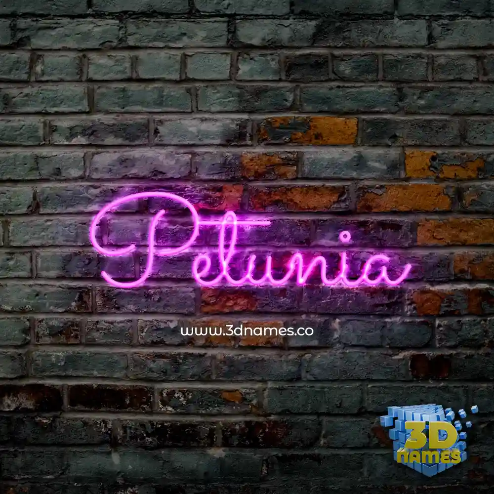 petunia in Pink Neon style - 3D name wallpaper