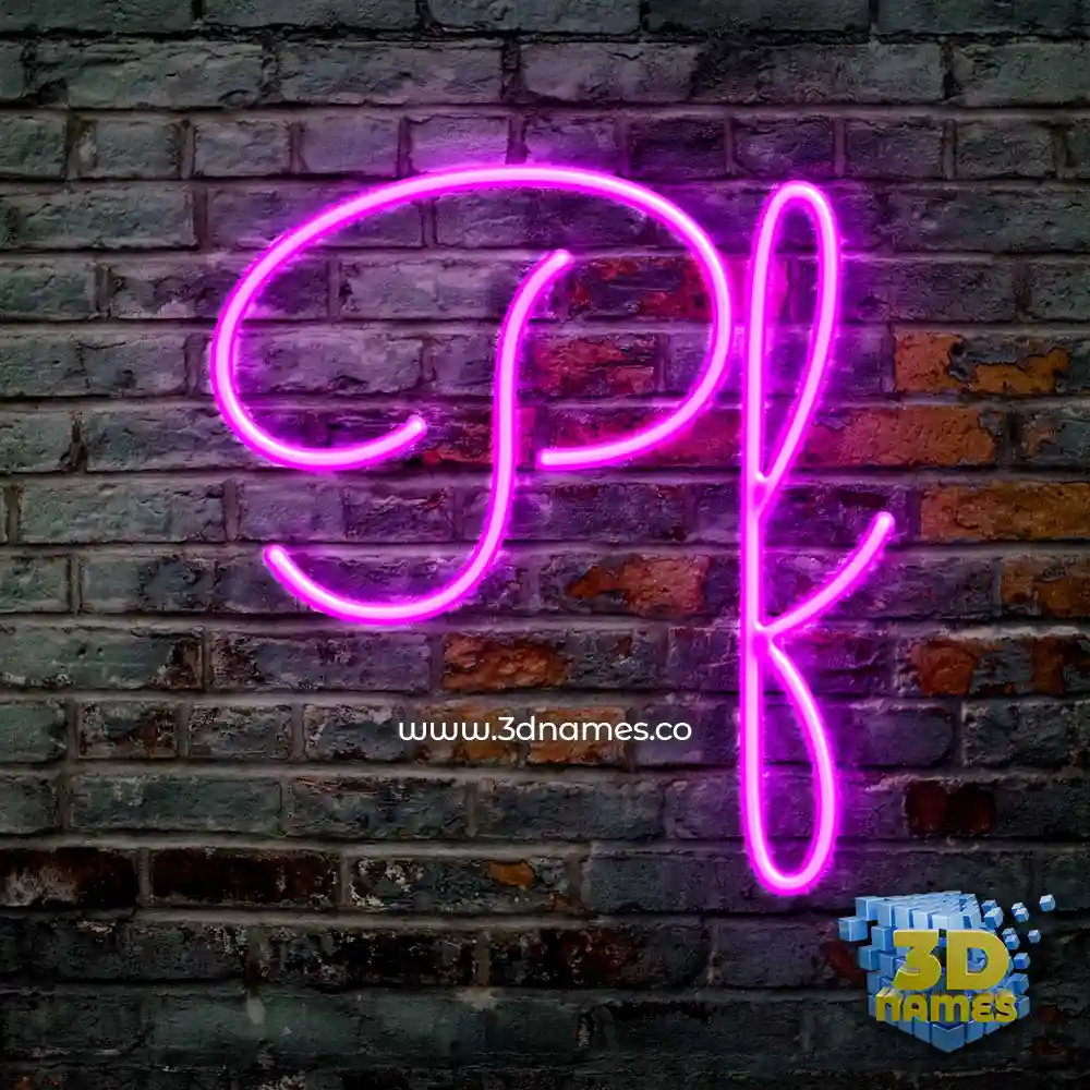 pf in Pink Neon style - 3D name wallpaper