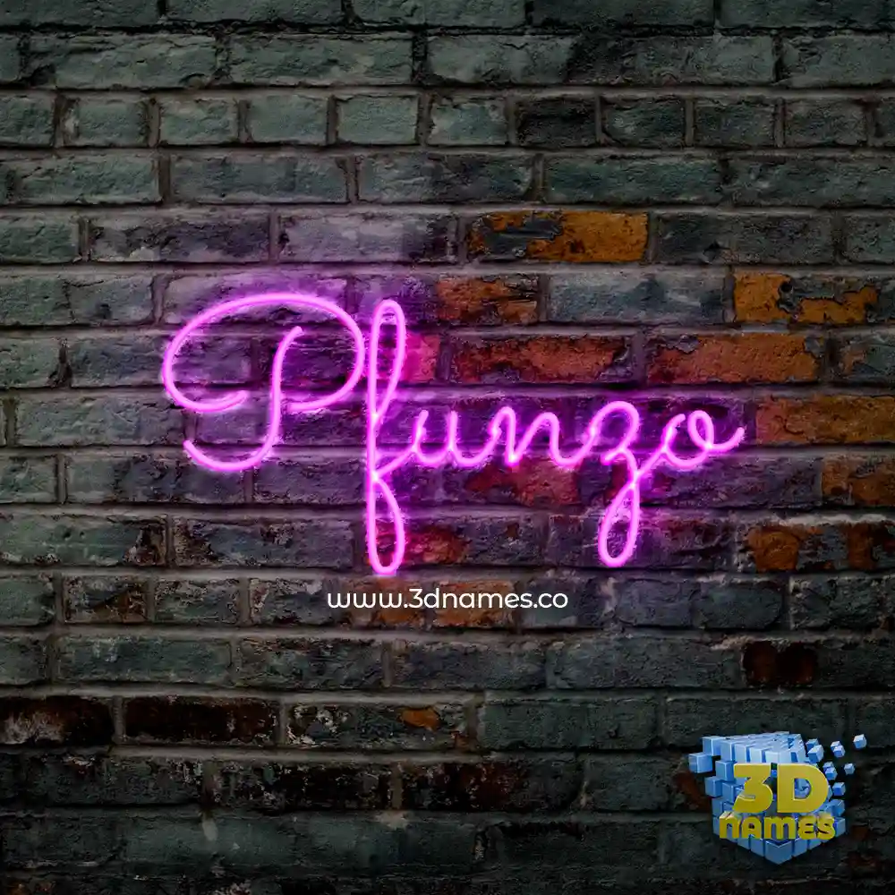 pfunzo in Pink Neon style - 3D name wallpaper