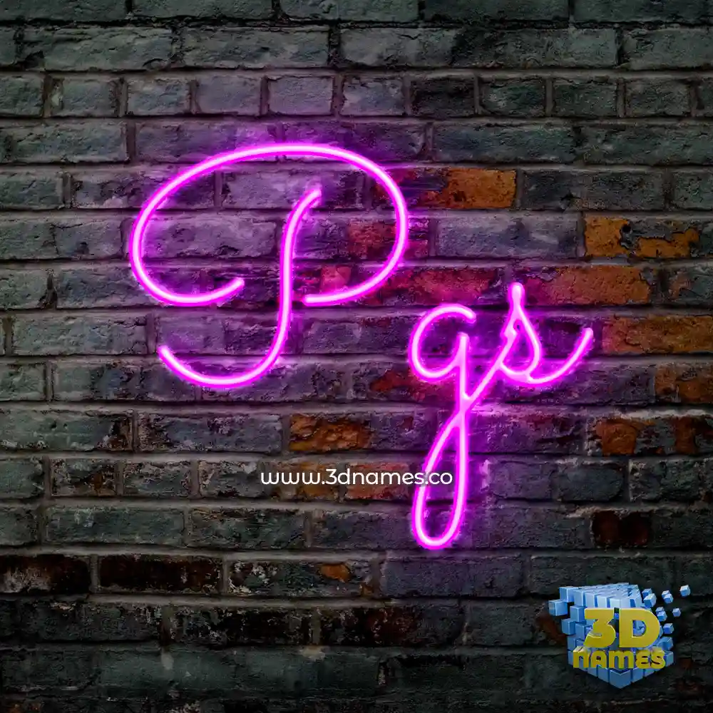 pgs in Pink Neon style - 3D name wallpaper