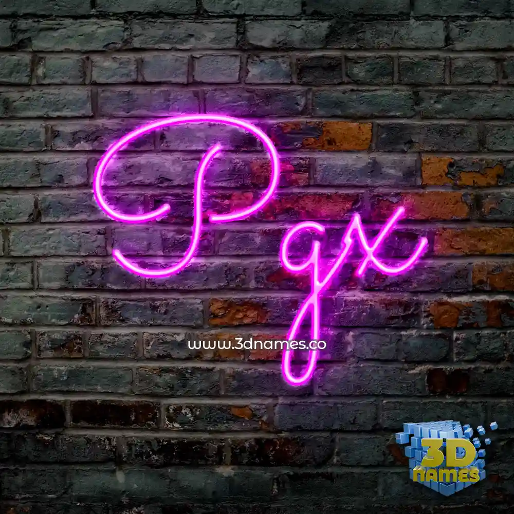 pgx in Pink Neon style - 3D name wallpaper