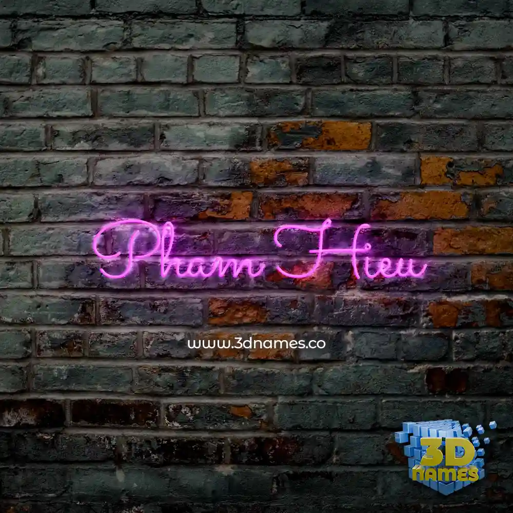 pham hieu in Pink Neon style - 3D name wallpaper