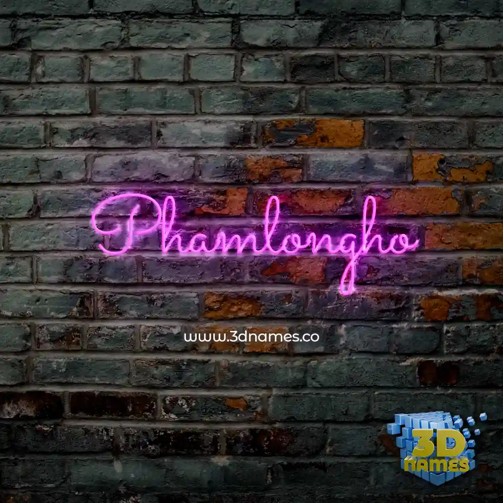 phamlongho in Pink Neon style - 3D name wallpaper