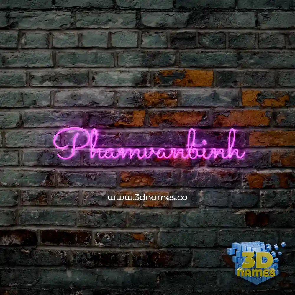 phamvanbinh in Pink Neon style - 3D name wallpaper