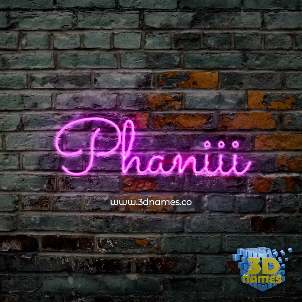 phaniii in Pink Neon style - 3D name wallpaper