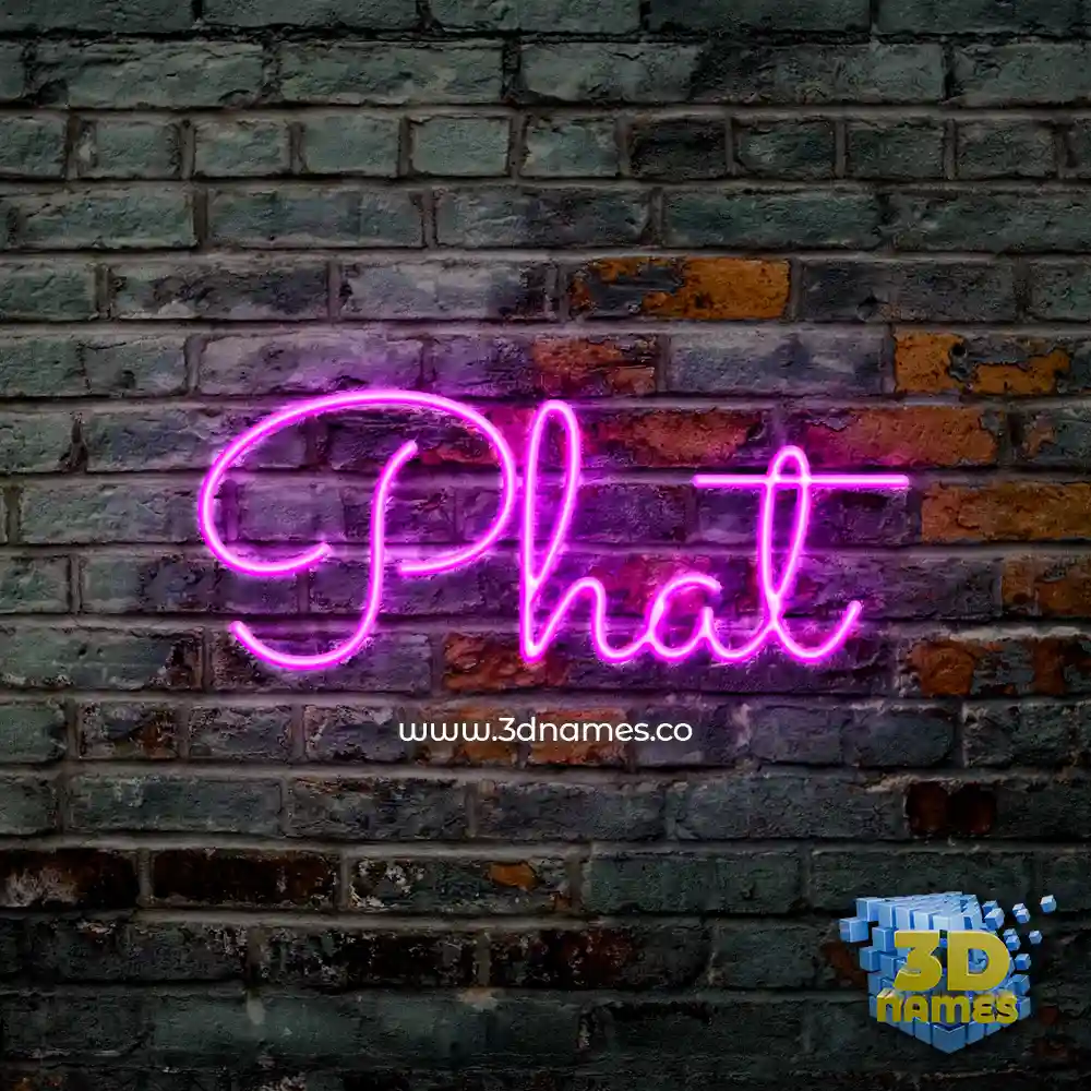 phat in Pink Neon style - 3D name wallpaper