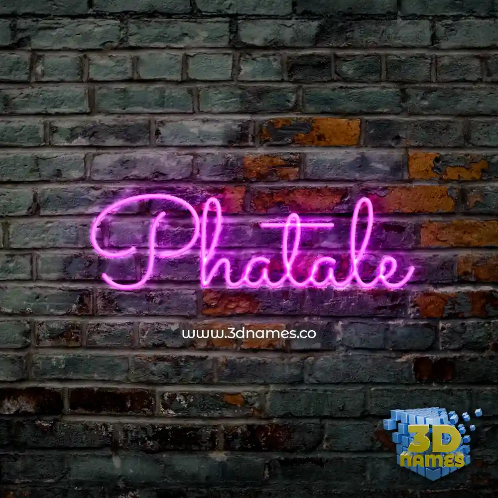 phatale in Pink Neon style - 3D name wallpaper