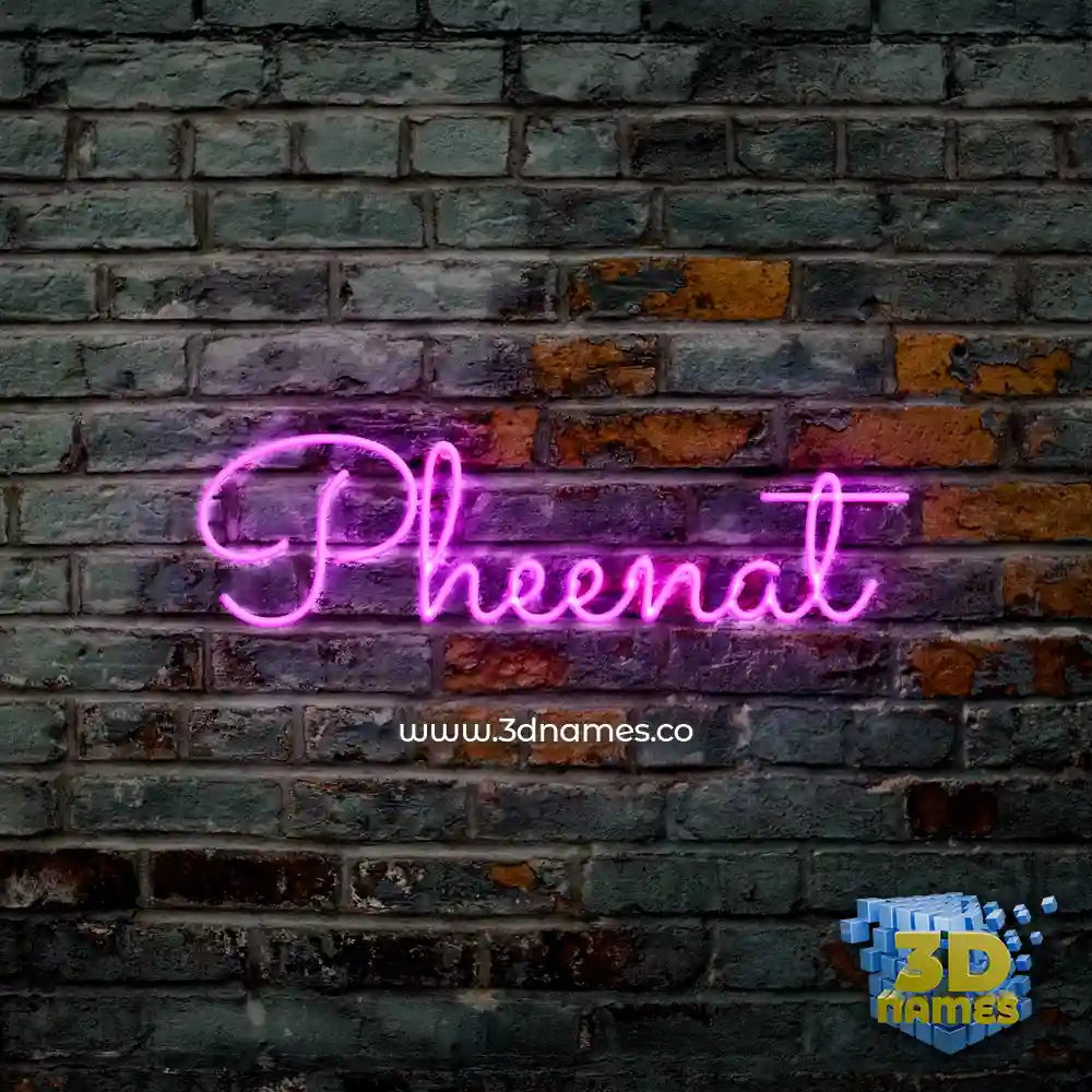 pheenat in Pink Neon style - 3D name wallpaper