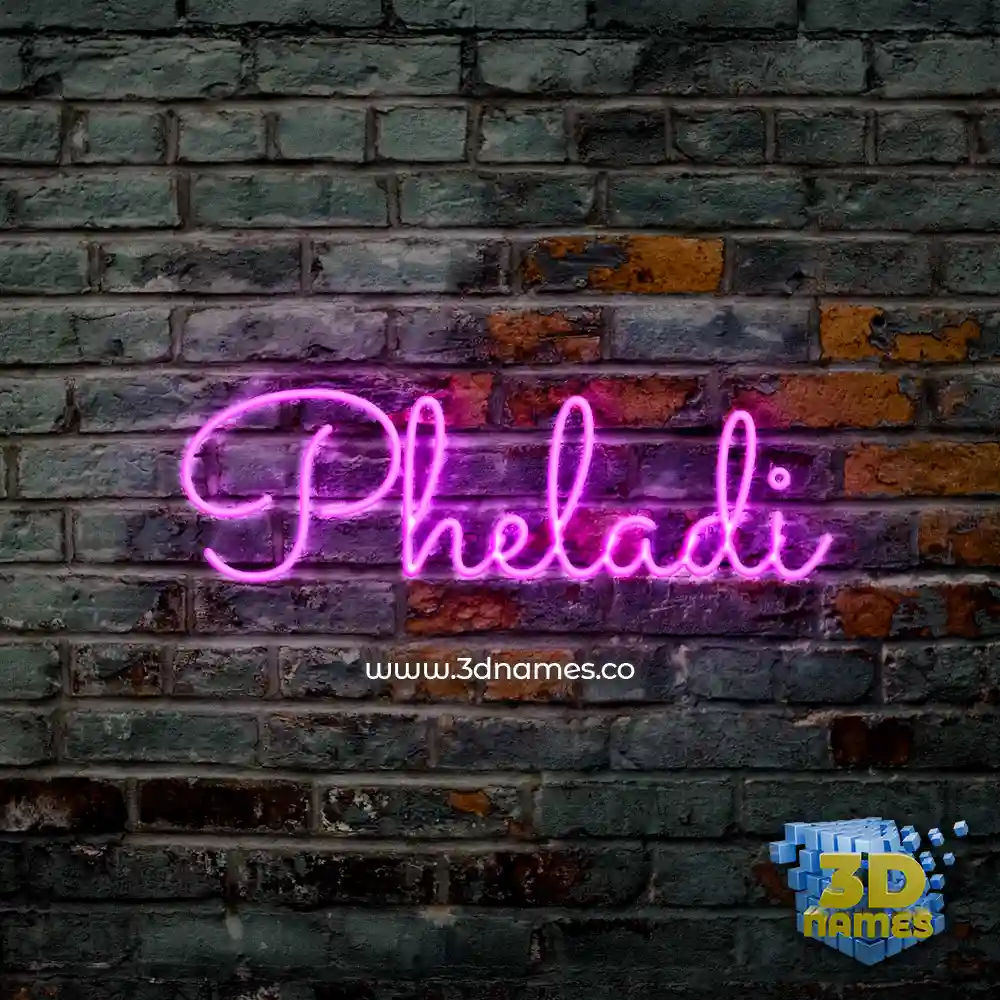 pheladi in Pink Neon style - 3D name wallpaper
