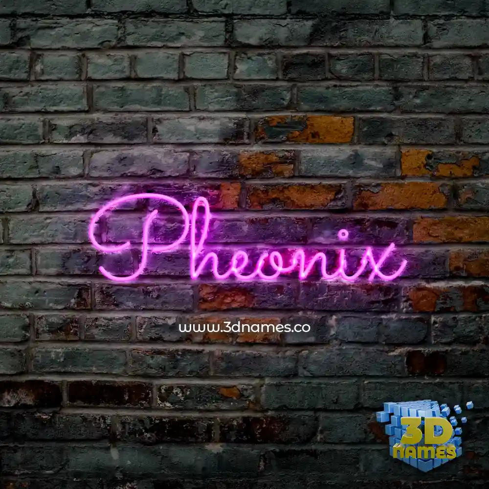 pheonix in Pink Neon style - 3D name wallpaper