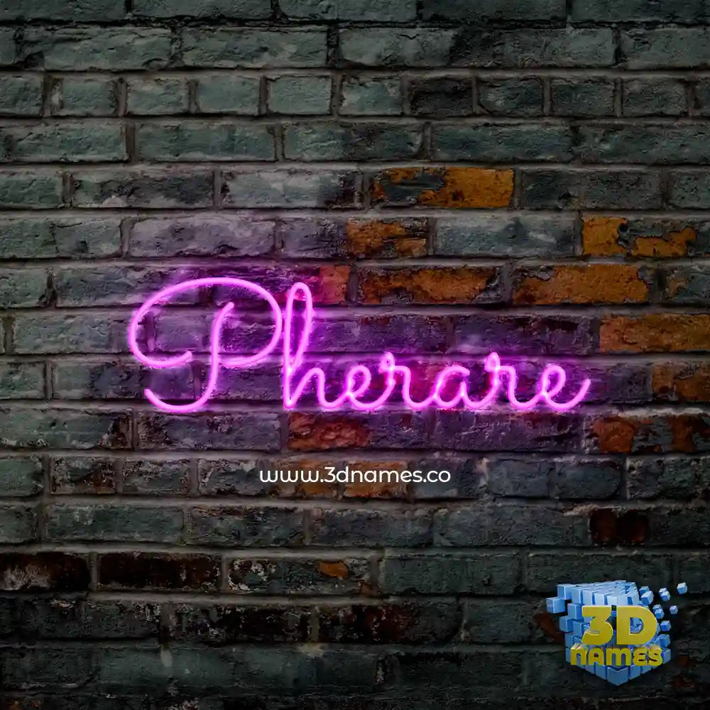 pherare in Pink Neon style - 3D name wallpaper