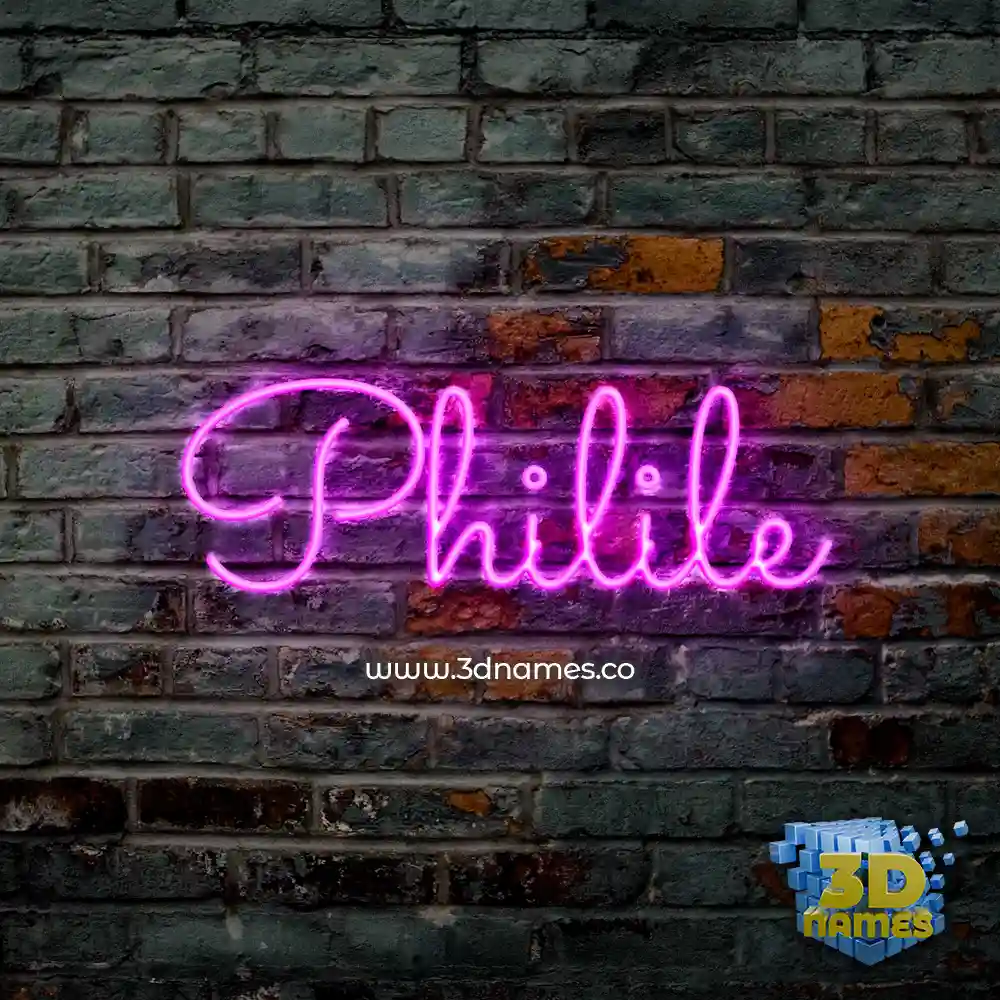 philile in Pink Neon style - 3D name wallpaper