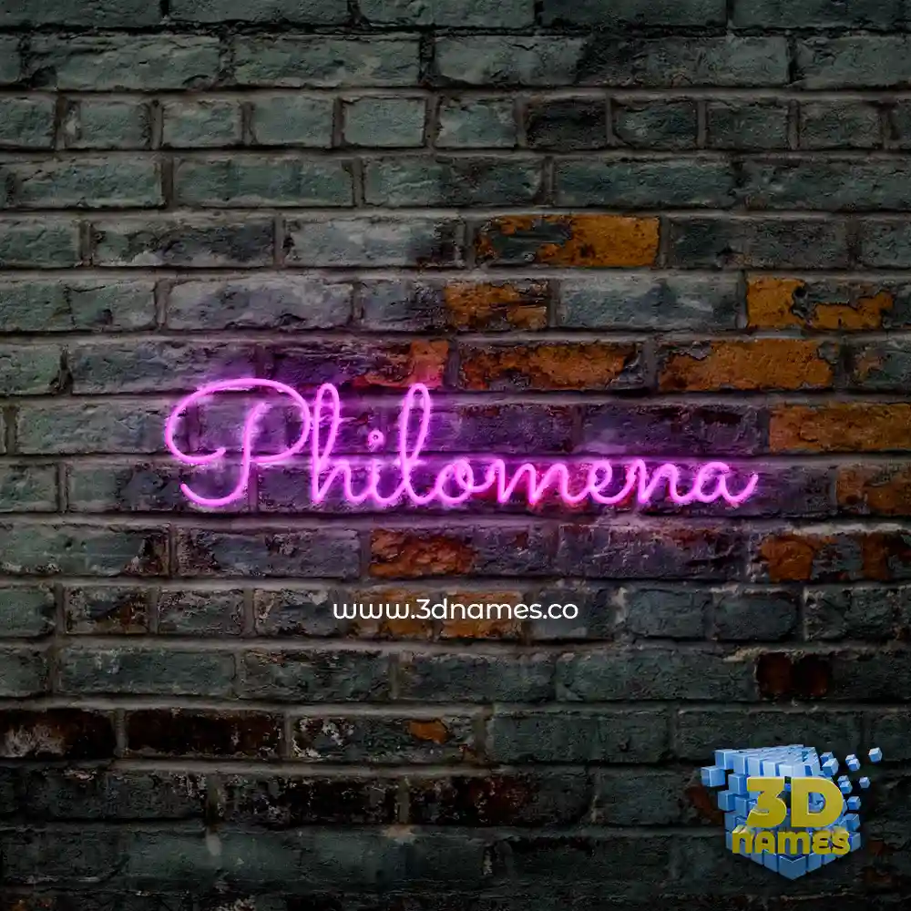 philomena in Pink Neon style - 3D name wallpaper