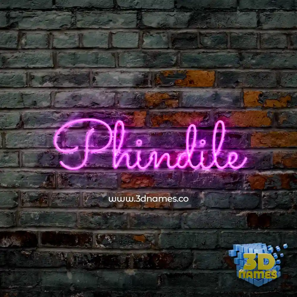 phindile in Pink Neon style - 3D name wallpaper