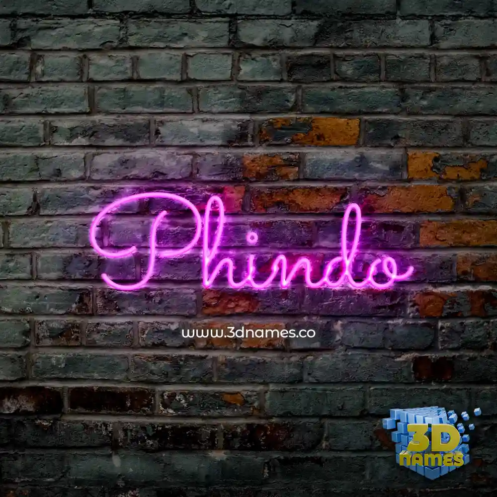 phindo in Pink Neon style - 3D name wallpaper