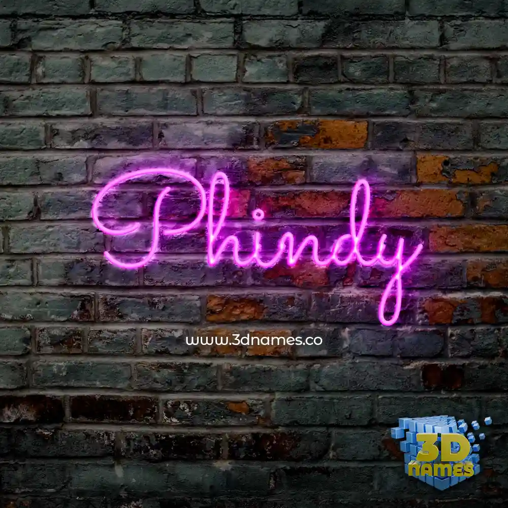 phindy in Pink Neon style - 3D name wallpaper