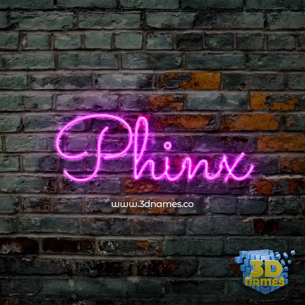 phinx in Pink Neon style - 3D name wallpaper