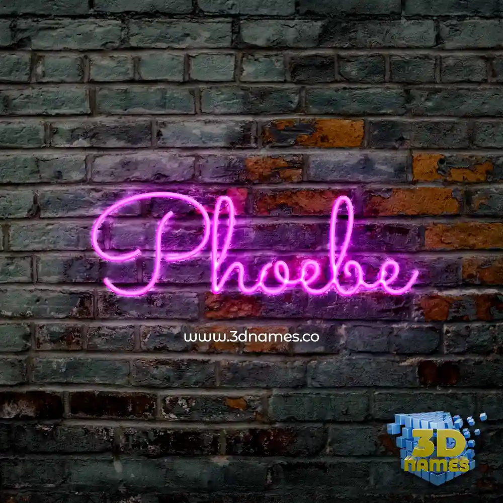 phoebe in Pink Neon style - 3D name wallpaper