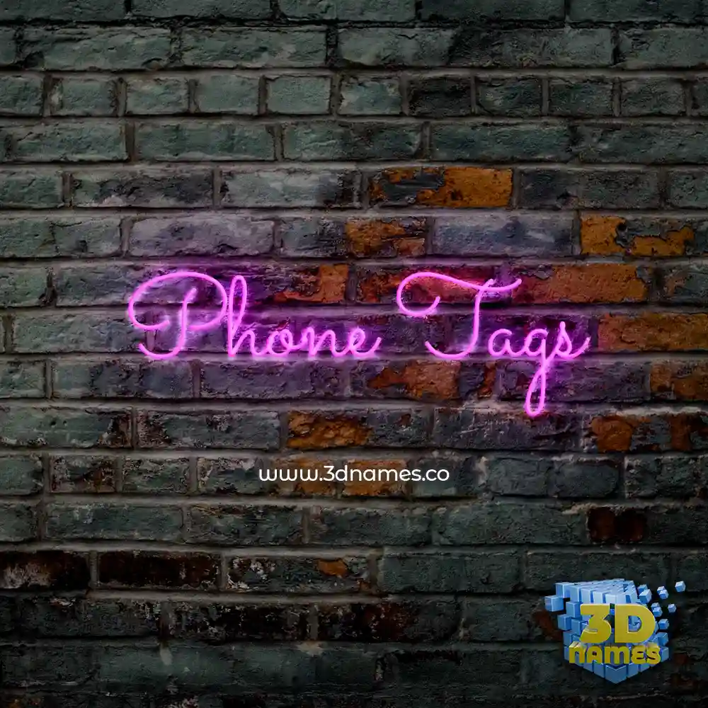 phone tags in Pink Neon style - 3D name wallpaper
