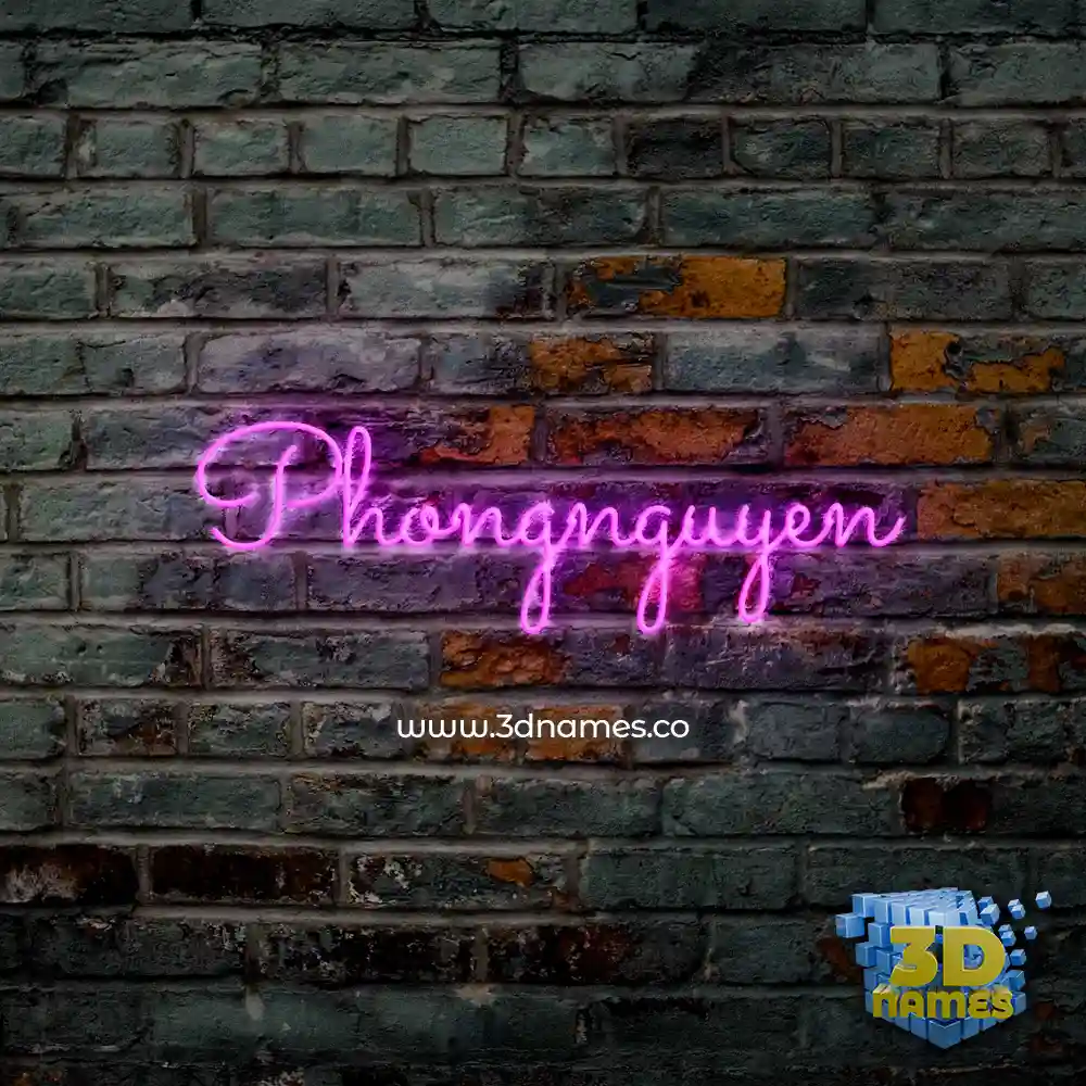 phongnguyen in Pink Neon style - 3D name wallpaper